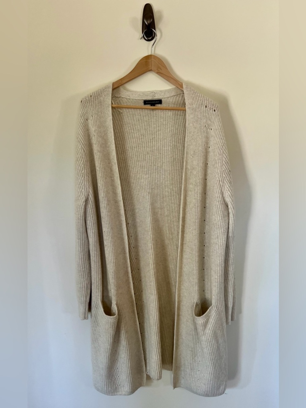 Banana Republic Open-Front Long Cardigan/Duster - Cream